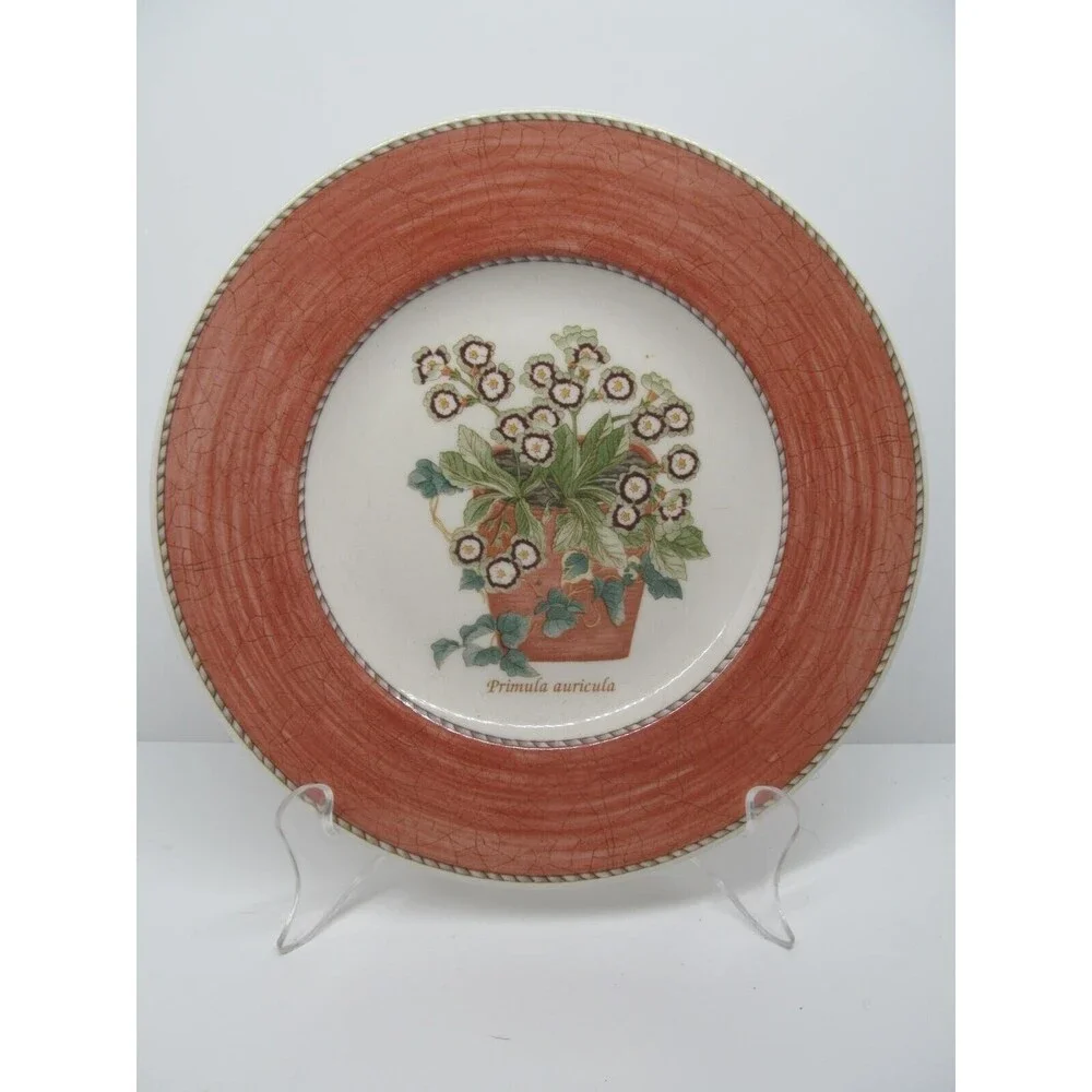 Wedgwood Queen's Ware England Sarah's Garden Primula Auricula Salad Plate 8